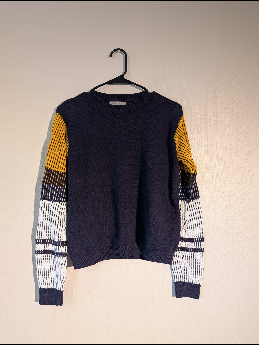 Cable Stitch Navy Knit Sweater
